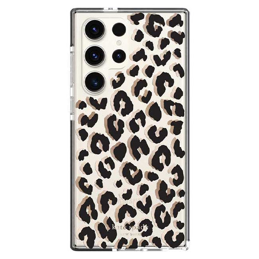Kate Spade New York Defensive Hardshell Case For Galaxy S23 Ultra - City Leopard Black