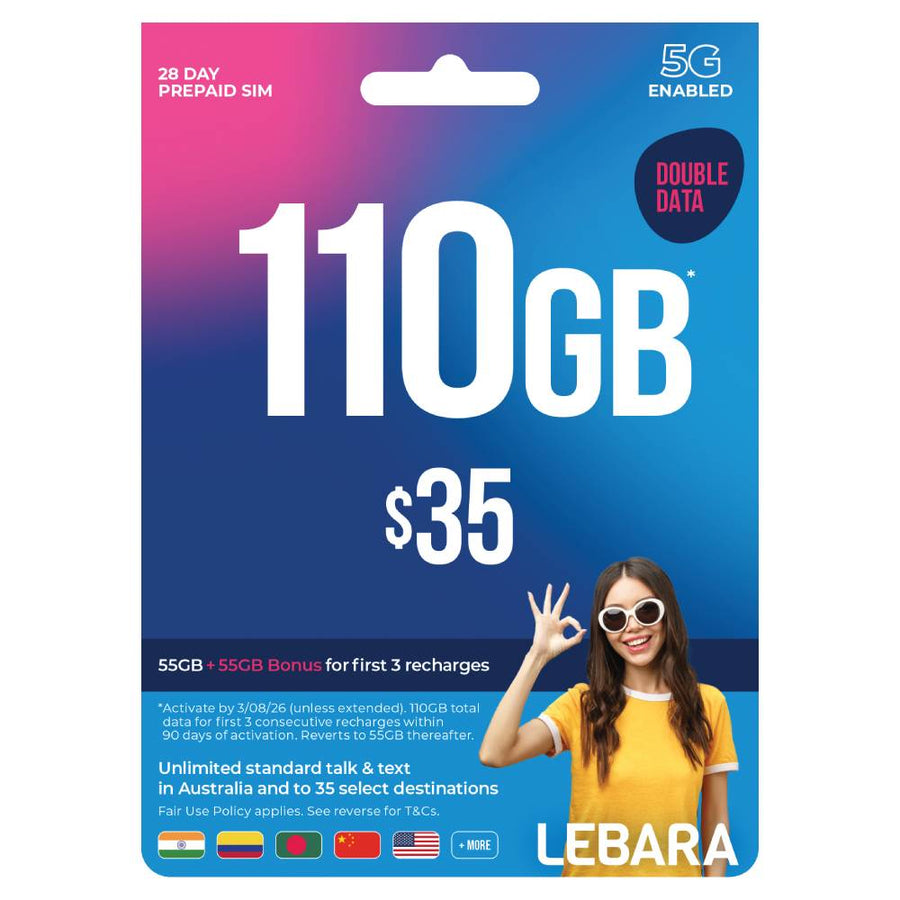 Lebara $35 Prepaid Sim Card