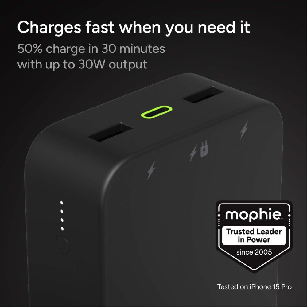 Mophie Powerstation XL 20000mAh 2x USB-A, 1x USB-C 20W PD Output – Black