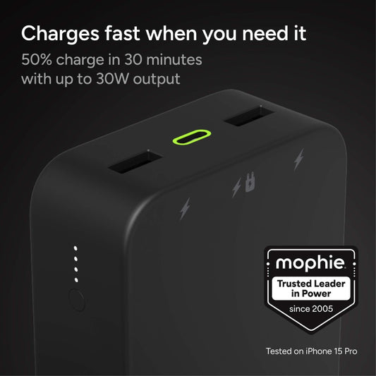 Mophie Powerstation XL 20000mAh 2x USB-A, 1x USB-C 20W PD Output – Black