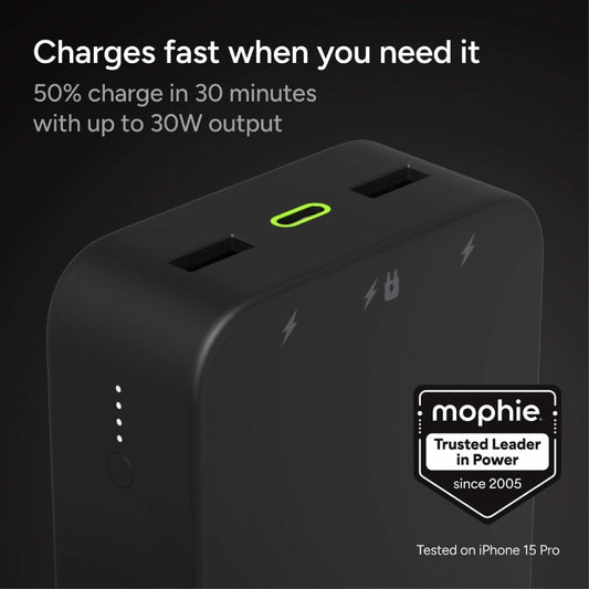 Mophie Powerstation XL 20000mAh 2x USB-A, 1x USB-C 20W PD Output – Black