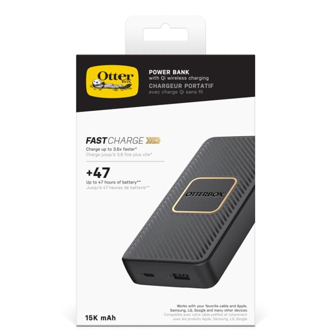OtterBox 15K mAh Fast Charge Wireless Power Bank – Black