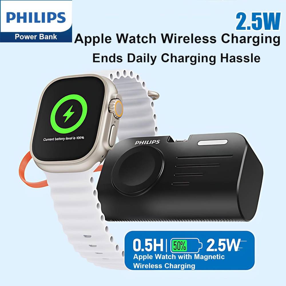PHILIPS FunCube MINI 2 Watch Magnetic Direct Plug Multi-Function 4900mAh Power Bank - Black