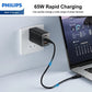 Philips 65W Fast Charging Wall Adapter – Black