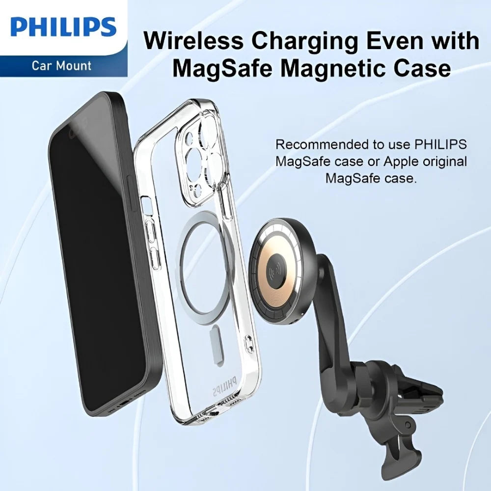 Philips Qi 15W Magnetic Wireless Charging Car and Desk Mount (DLK3539Q)