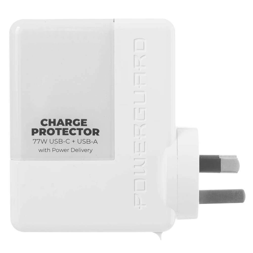 Powerguard Charge Protector 77W USB-C + USB-A (White)