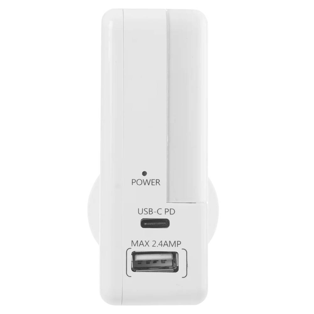 Powerguard Charge Protector 77W USB-C + USB-A (White)