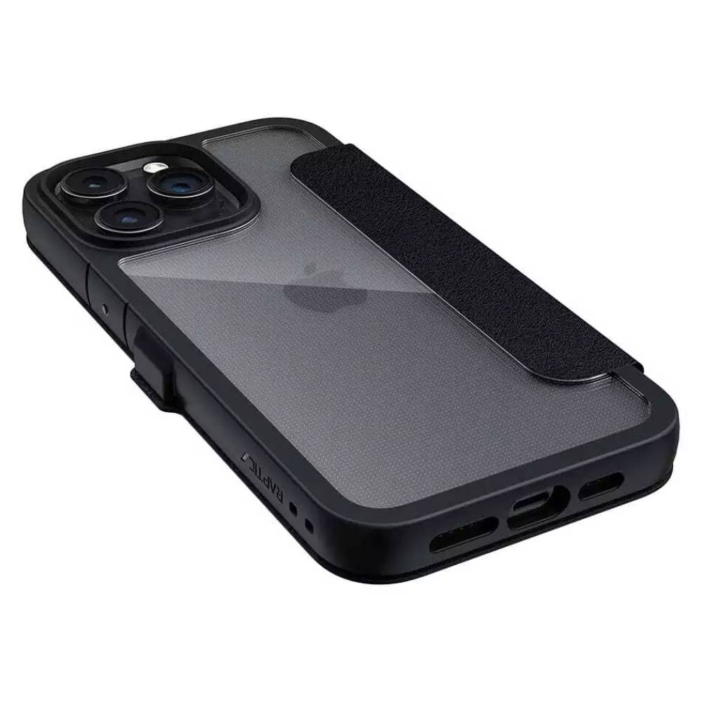 Raptic Urban Folio Wallet Case For iPhone 15 Pro - Black