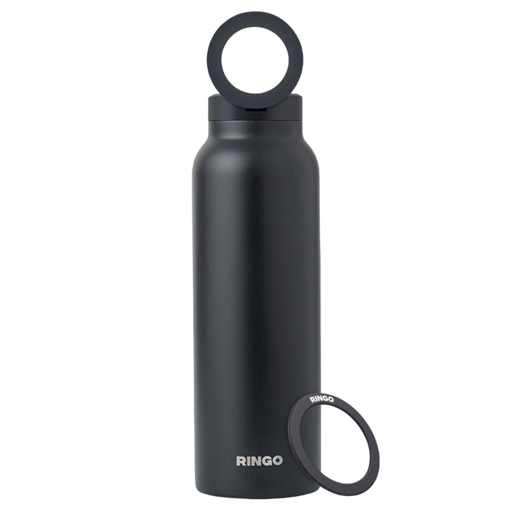 Ringo Water Bottle with Magnetic Phone Mount - Black 710ml (24oz)