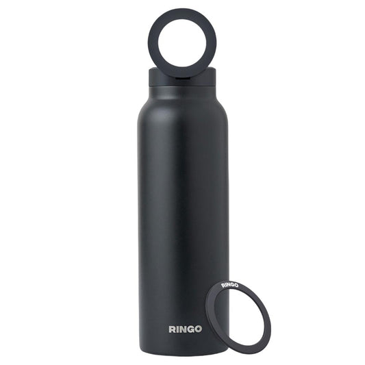 Ringo Water Bottle with Magnetic Phone Mount - Black 710ml (24oz)