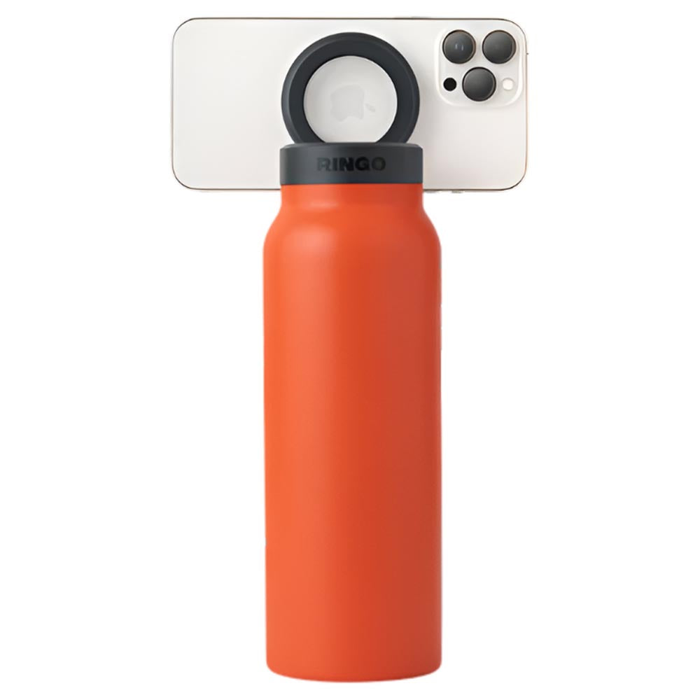 Ringo Water Bottle with Magnetic Phone Mount – Orange 710ml (24oz)