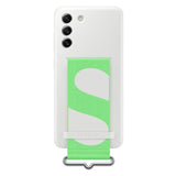 Samsung Silicone Cover with Strap For Galaxy S21 FE - White