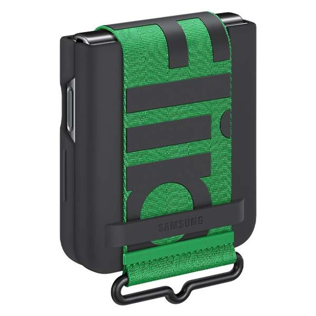 Samsung Silicone Cover with Strap For Galaxy Z Flip4 - Black