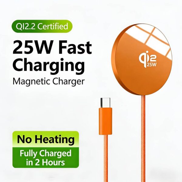 Soka 25W Qi2 Magnetic Wireless Charger – Orange