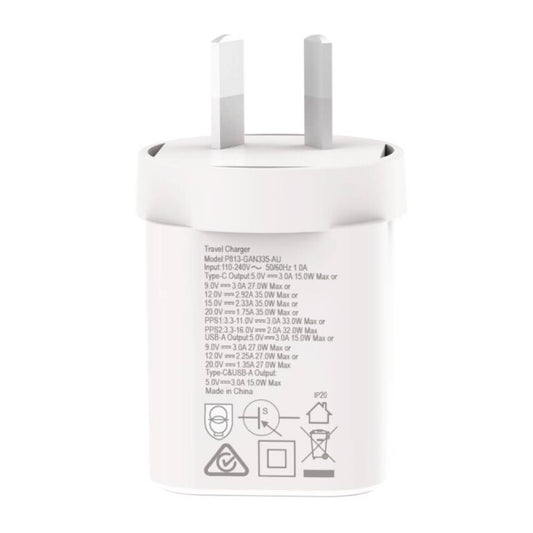 Soka Fast Wall Charger Gan3 35W USB-C PD + USB-A QC27W (Max 15W) – White