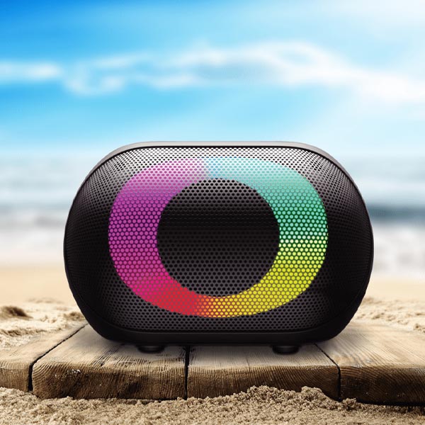 Sway Halo LED IPX5 Splash Resistant 10W Bluetooth Speaker – Black