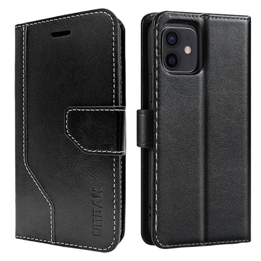 Urban Everyday Folio Wallet Flip Case with Card Slot For iPhone 13 - Black