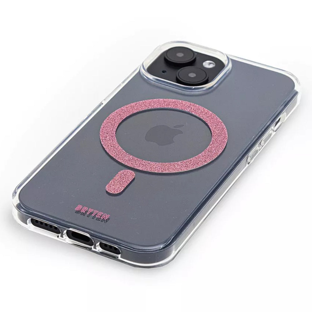 Bryten MagFX MagSafe Case For iPhone 15 - Pink Glitter