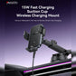 YESIDO 15W Qi Wireless Car Charger and Phone Holder with Suction-Cup Clip (Black) (C320)