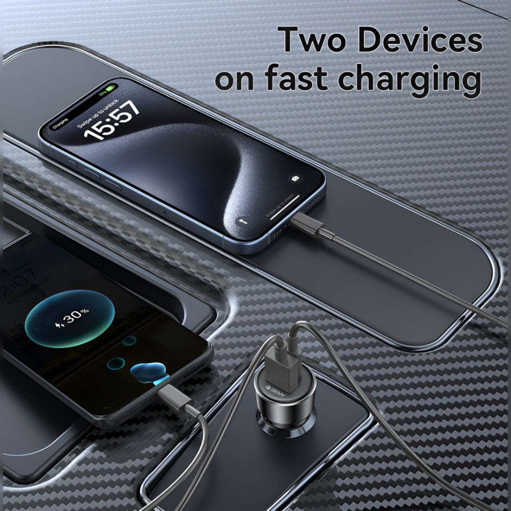 YESIDO SUPER FAST USB-C 30W Fast Charging, USB-A 20W PPS Protocol (Black) (Y64)