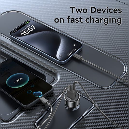 YESIDO SUPER FAST USB-C 30W Fast Charging, USB-A 20W PPS Protocol (Black) (Y64)