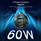 YESIDO 60W Dual USB-C PD Super Fast Charging USB-A 3.0 Car Charger Aluminum Alloy (Black) (Y50)