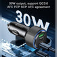 YESIDO 60W Dual USB-C PD Super Fast Charging USB-A 3.0 Car Charger Aluminum Alloy (Black) (Y50)