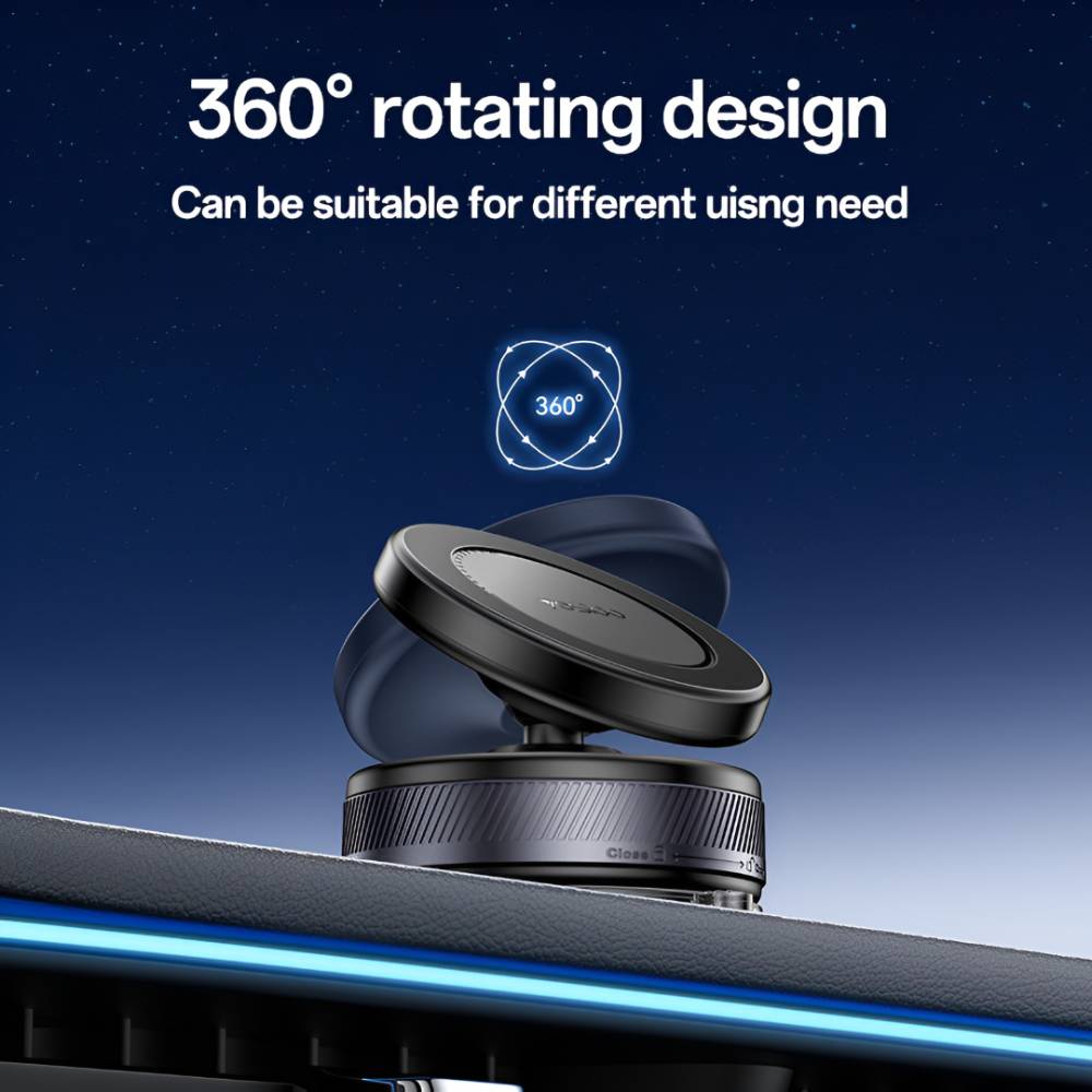 YESIDO VACUUM MAGNET 360 Rotating Vacuum Cup Phone Holder (Black) (C227)