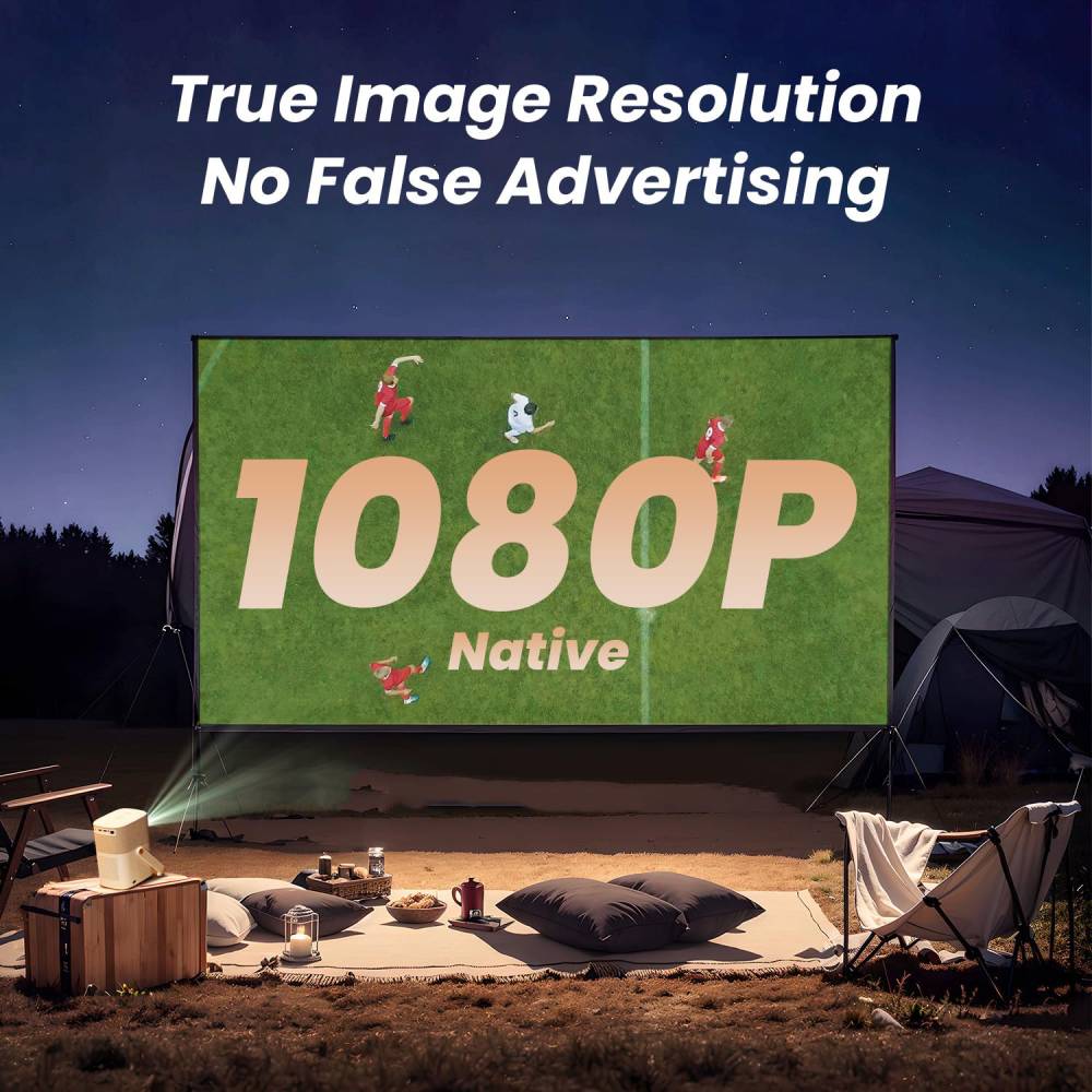 Yaber T2 Portable Projector – Native 1080P FHD, JBL Sound, Built-in Battery
