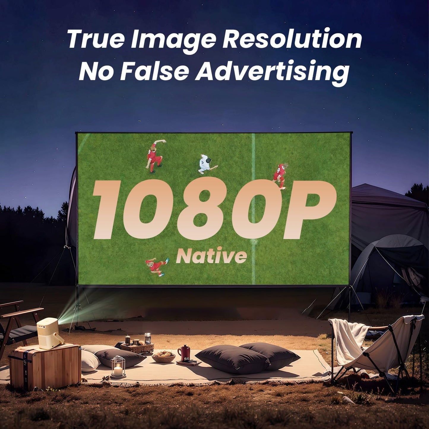 Yaber T2 Portable Projector – Native 1080P FHD, JBL Sound, Built-in Battery