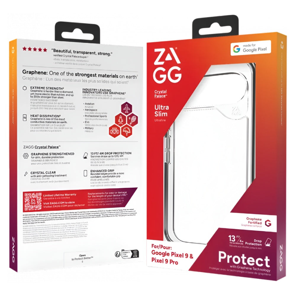 ZAGG Crystal Palace Case For Google Pixel 9/ 9 Pro - Clear