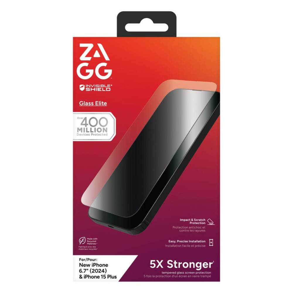 ZAGG Glass Elite Screen Protector For iPhone 16 Plus/ 15 Plus