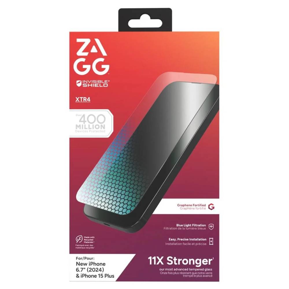 ZAGG Glass XTR4 Blue Light Screen Protector For iPhone 16 Plus/ 15 Plus