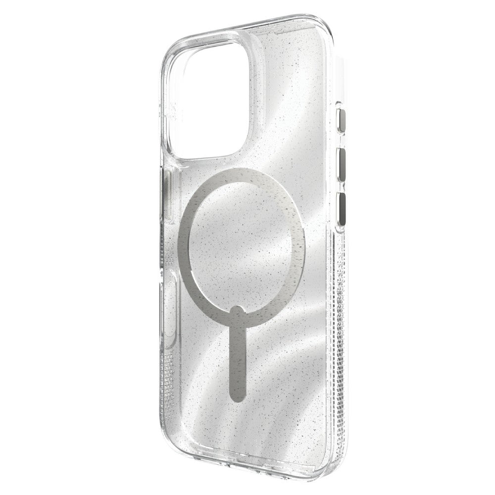 ZAGG Milan Snap MagSafe Case For iPhone 16 Pro - White Swirl Glitter