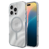ZAGG Milan Snap MagSafe Case For iPhone 16 Pro - White Swirl Glitter