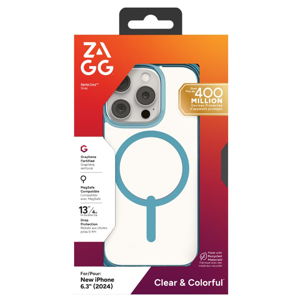 ZAGG Santa Cruz Snap MagSafe Case For iPhone 16 Pro - Retro Blue