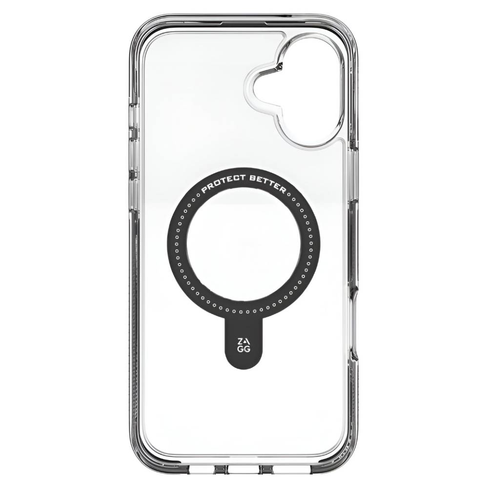ZAGG Santa Cruz Snap Ring Stand Case For iPhone 16 - Clear