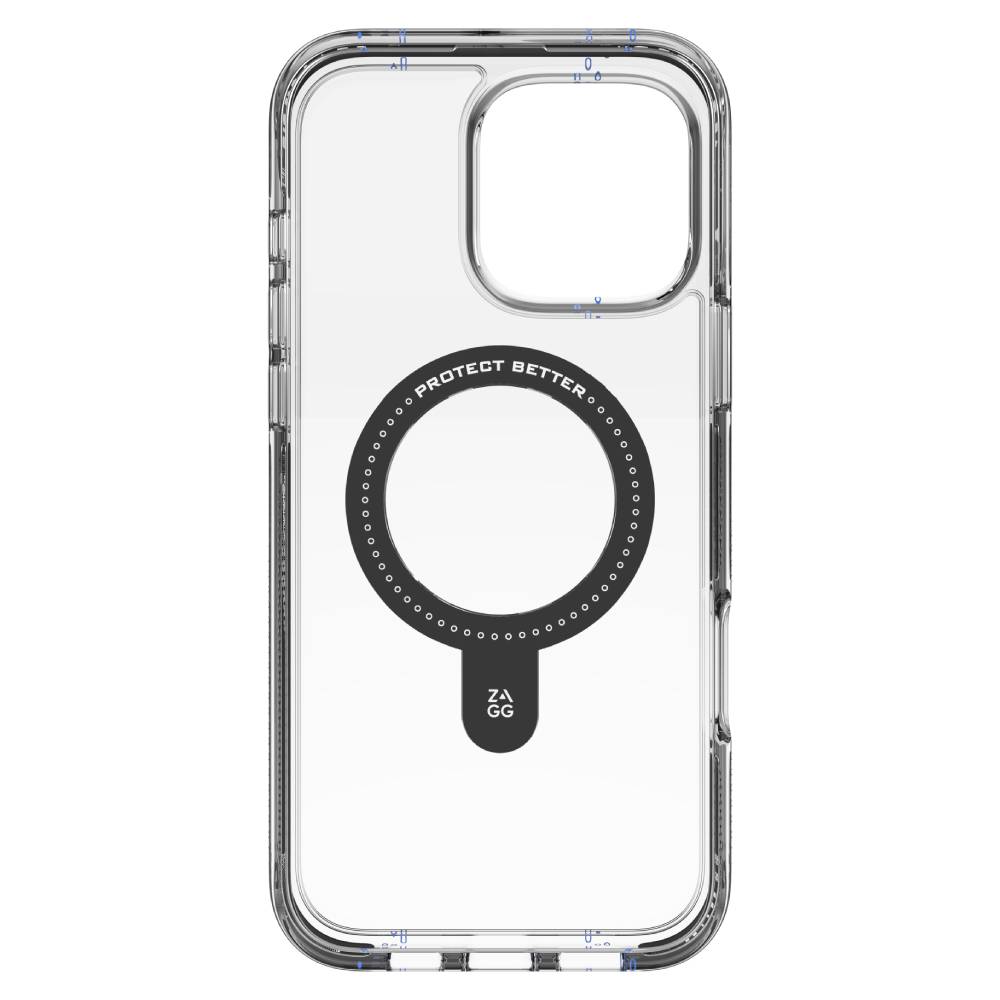 ZAGG Santa Cruz Snap Ring Stand Case For iPhone 16 Pro Max - Clear