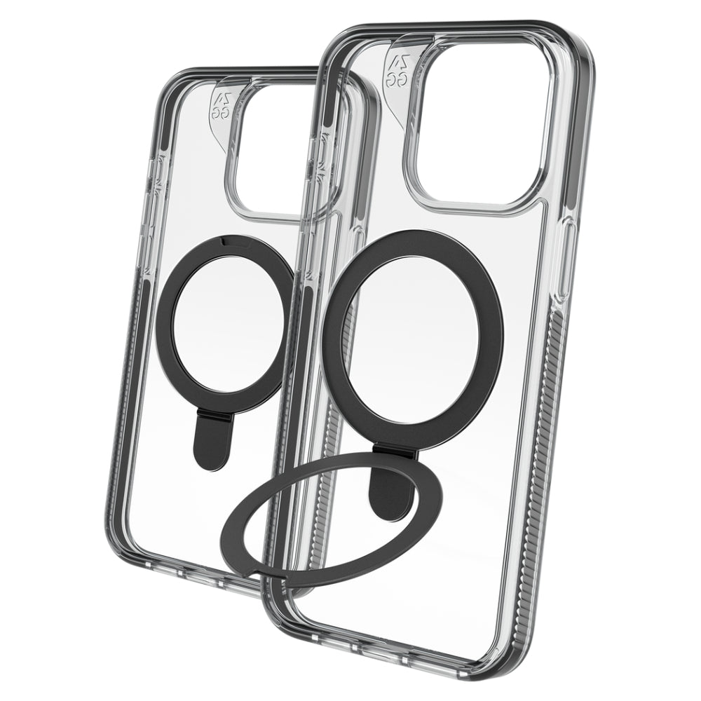 ZAGG Santa Cruz Snap Ring Stand MagSafe Case For iPhone 15 Pro Max - Black