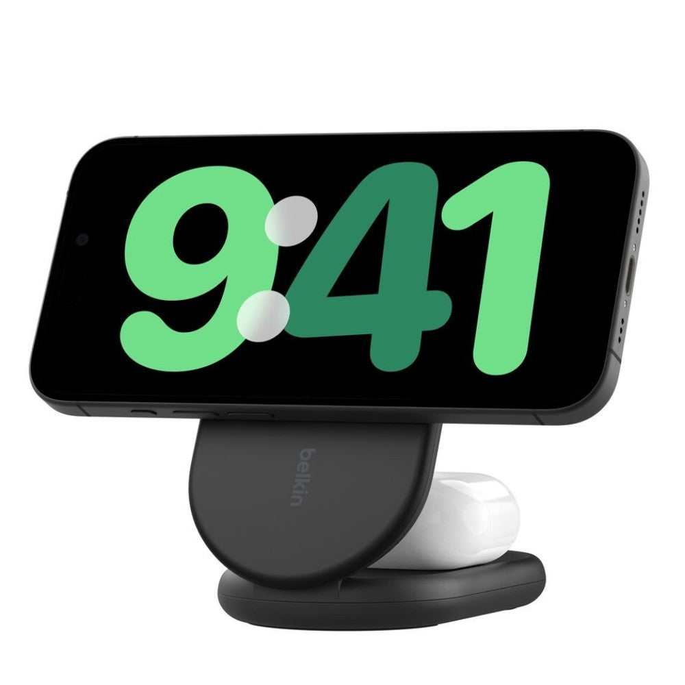 Belkin BoostCharge 2-in-1 Foldable 15W Wireless Charger Qi2 with 36W Wall Charger - Black image 1