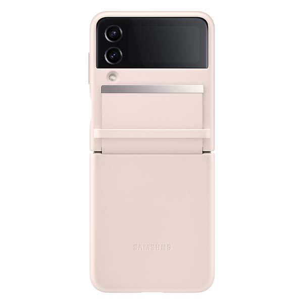 Samsung Flap Leather Cover For Galaxy Z Flip4 - Peach image 1