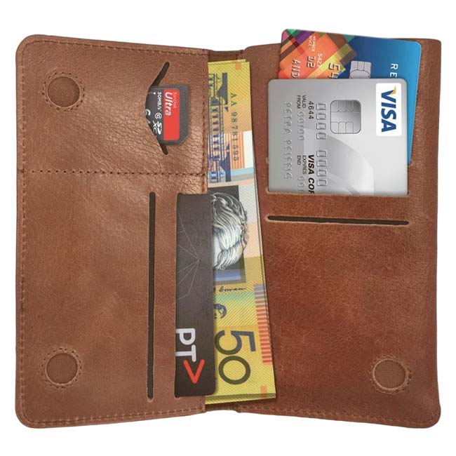 Urban Universal All-in-1 Wallet Case with Card Slots For 4.7-inch Mobile Phones - Tan image 1