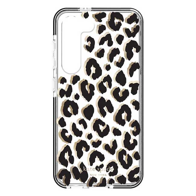 Kate Spade New York Defensive Hardshell Case For Galaxy S23 - City Leopard Black image 3