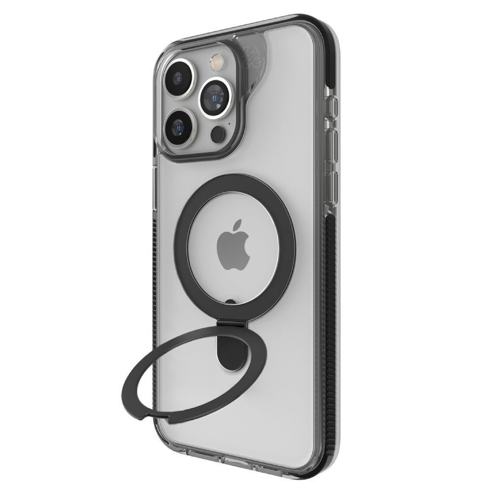 ZAGG Santa Cruz Snap Ring Stand MagSafe Case For iPhone 15 Pro Max - Black image 0