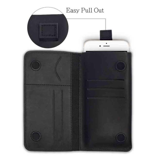 Urban Universal All-in-1 Wallet Case with Card Slots For 4.7-inch Mobile Phones - Black image 1