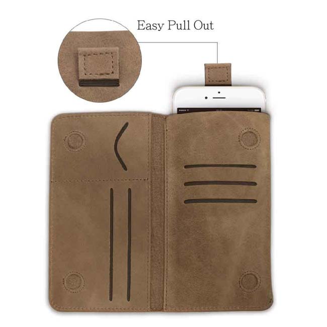 Urban Universal All-in-1 Wallet Case with Card Slots For 4.7-inch Mobile Phones - Fawn image 2