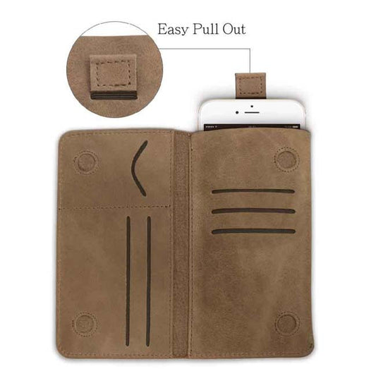 Urban Universal All-in-1 Wallet Case with Card Slots For 4.7-inch Mobile Phones - Fawn image 2