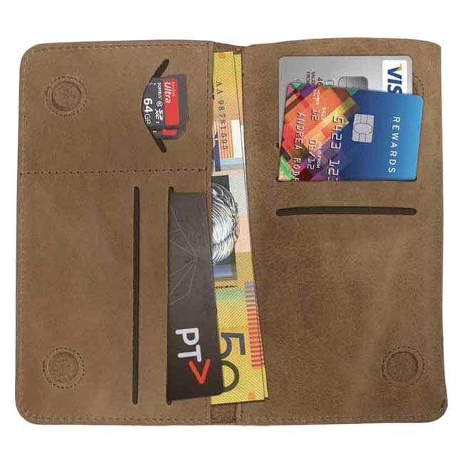 Urban Universal All-in-1 Wallet Case with Card Slots For 4.7-inch Mobile Phones - Fawn image 1