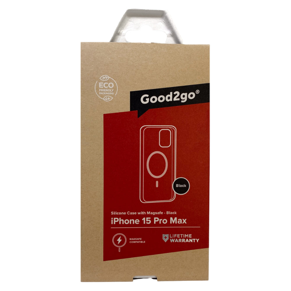 Good 2 Go Silicone Liquid MagSafe Case For iPhone 15 Pro Max - Black