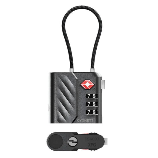 Cygnett Voyager Bluetooth TravelTag TSA Lock with USB-C Recharging – Black